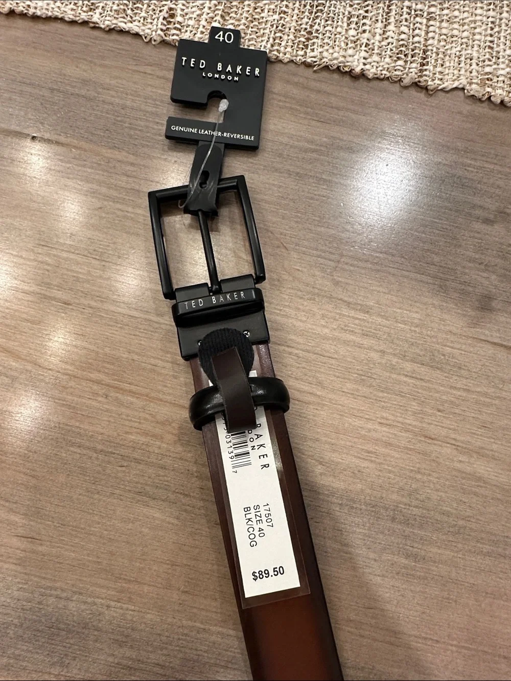 Ted Baker Black and Brown Reversible Men's Leather Belt